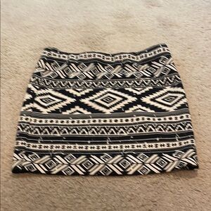 Harlowe & Graham Geometric Black and White Mini Skirt